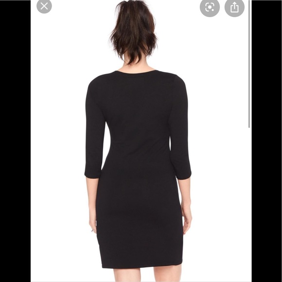 Black BumpStart Maternity Dress 3/4 Sleeve Med - Picture 2 of 8